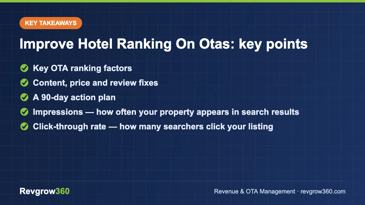improve hotel ranking on otas takeaways improve hotel ranking on otas – key takeaways