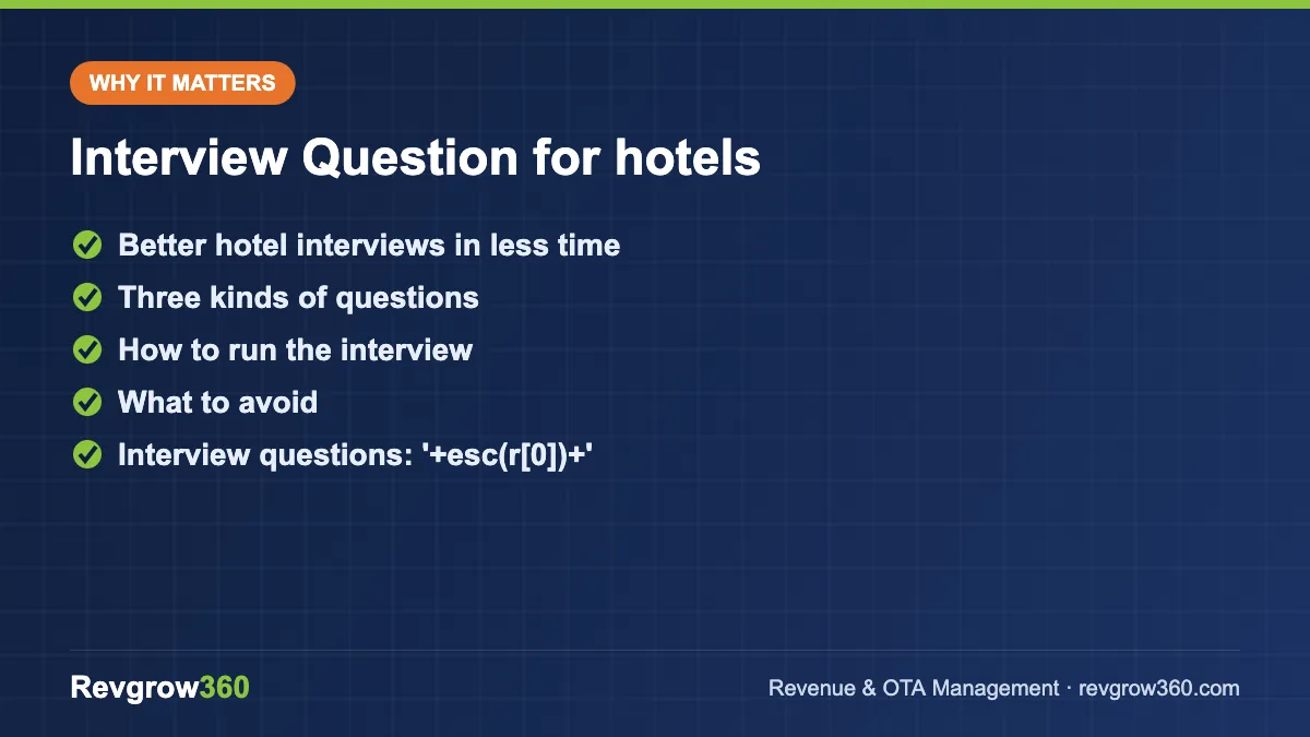 interview question for hotels – key points