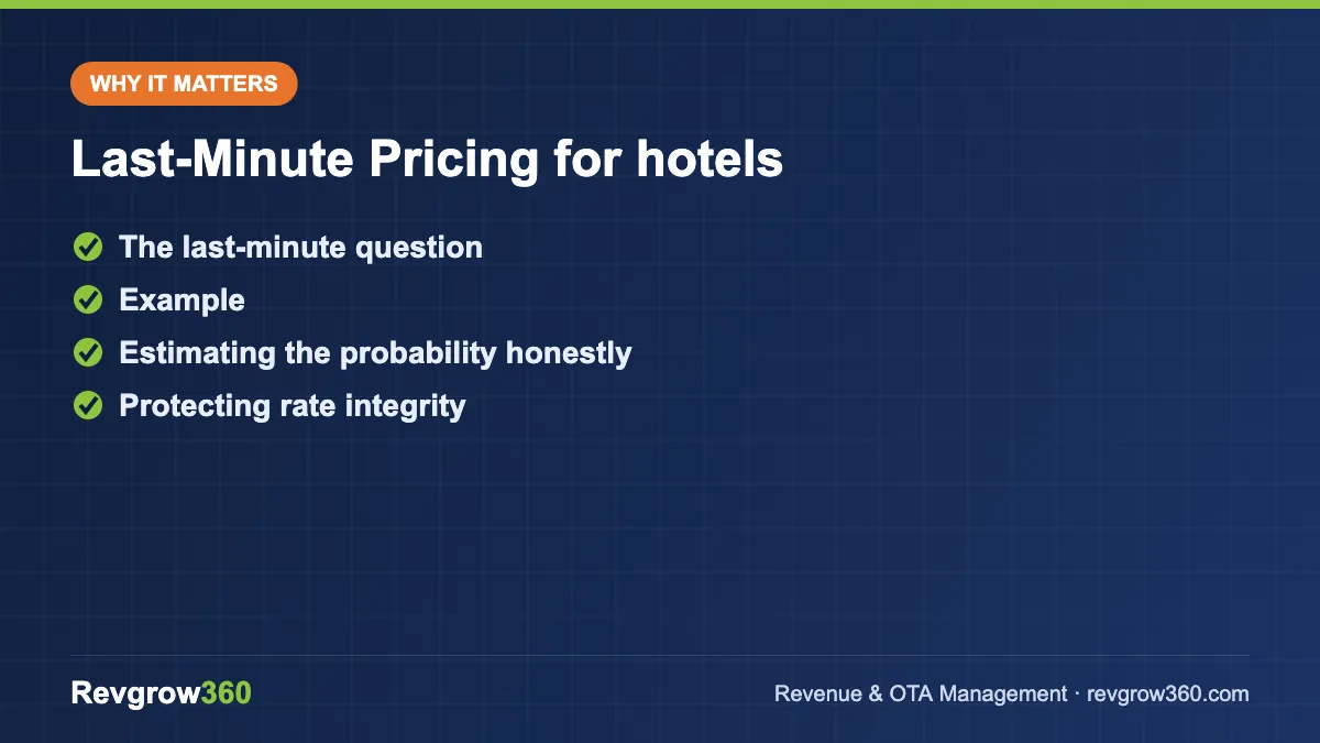 last-minute pricing for hotels – key points