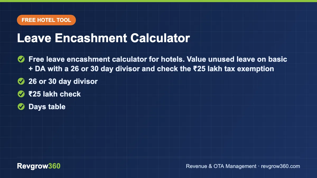 leave encashment calculator – free online tool