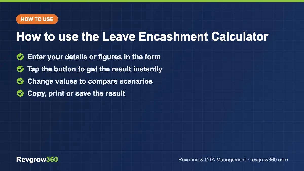 how to use the leave encashment calculator