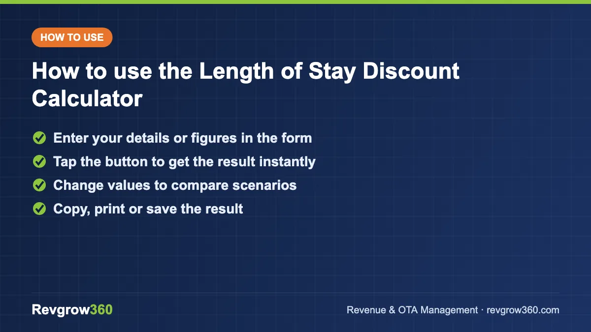 length of stay discount calculator tool steps how to use the length of stay discount calculator