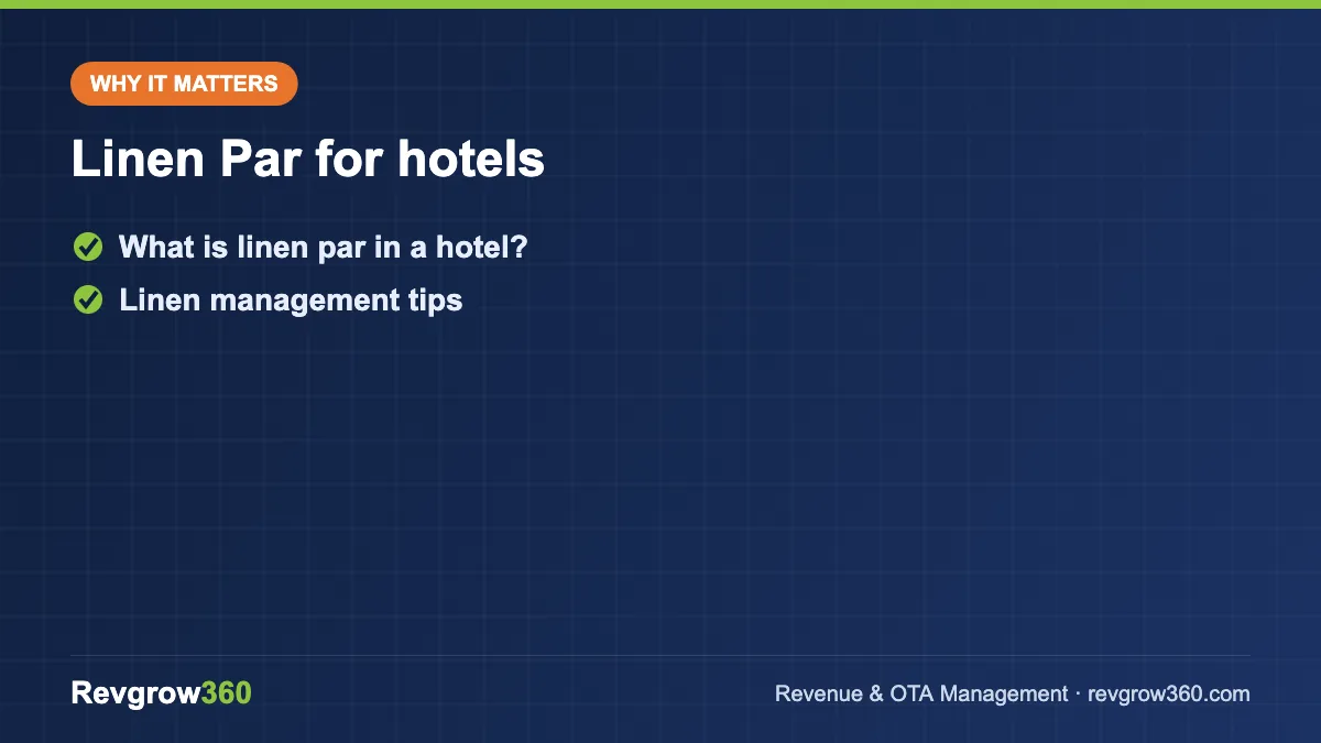 linen par for hotels – key points