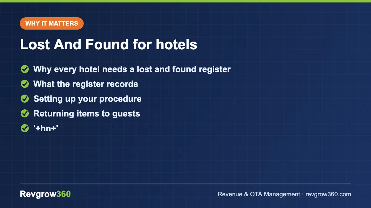 lost and found for hotels – key points