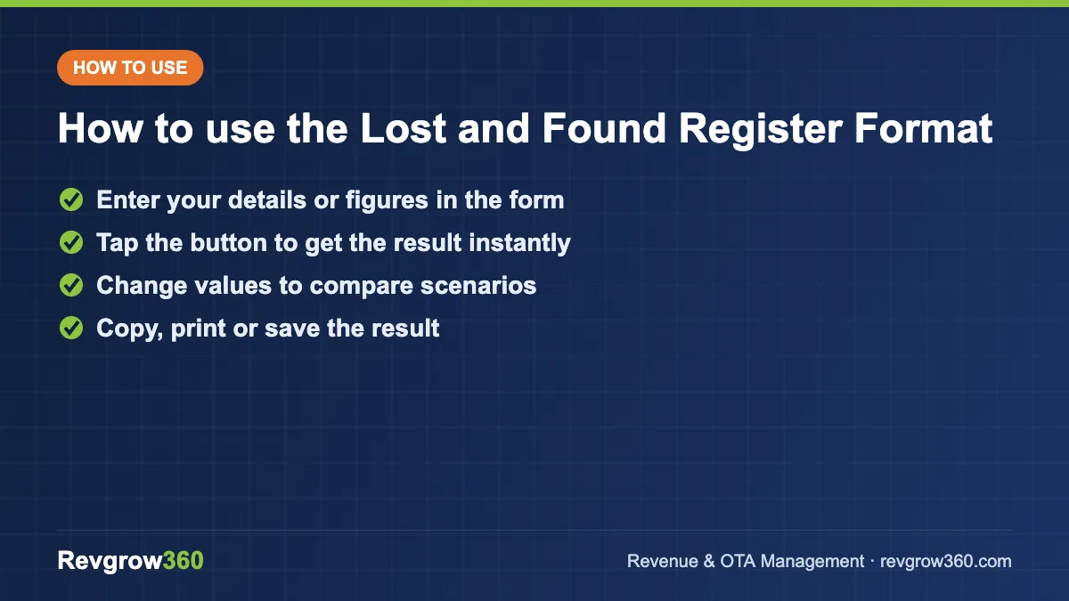 how to use the lost and found