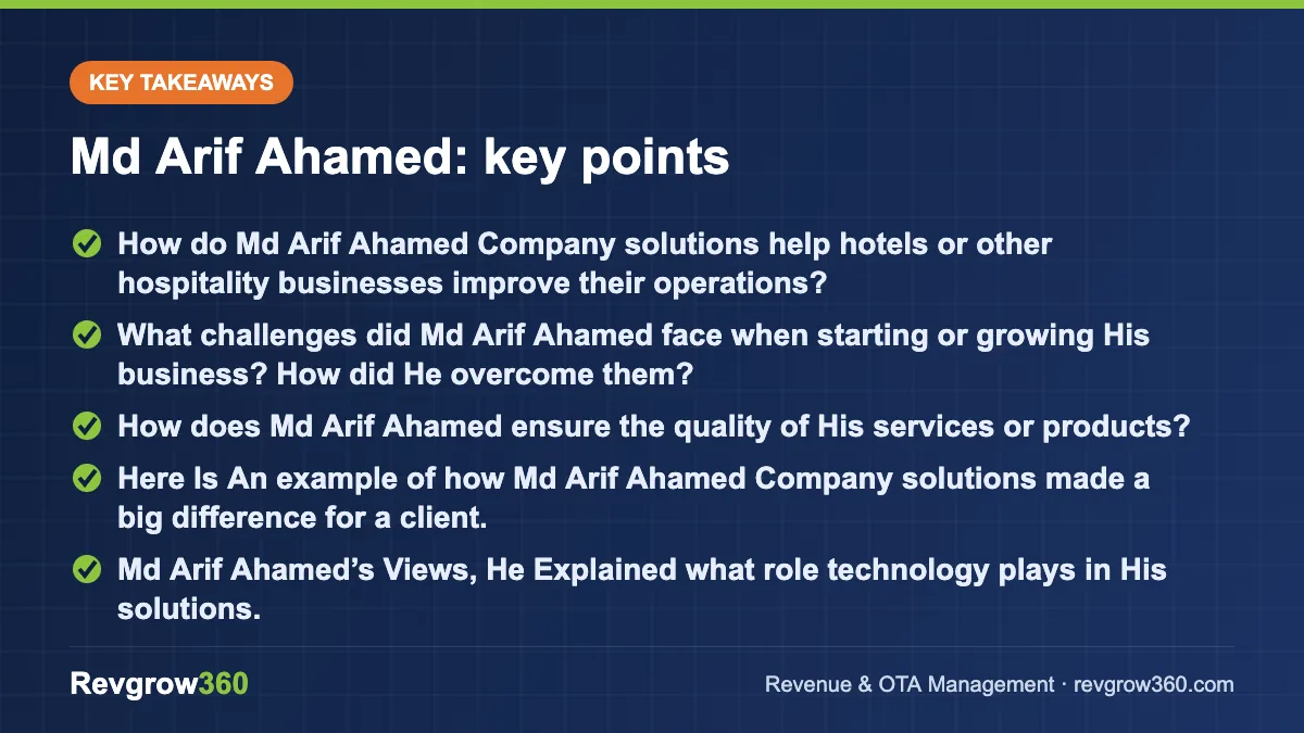 md arif ahamed takeaways md arif ahamed – key takeaways