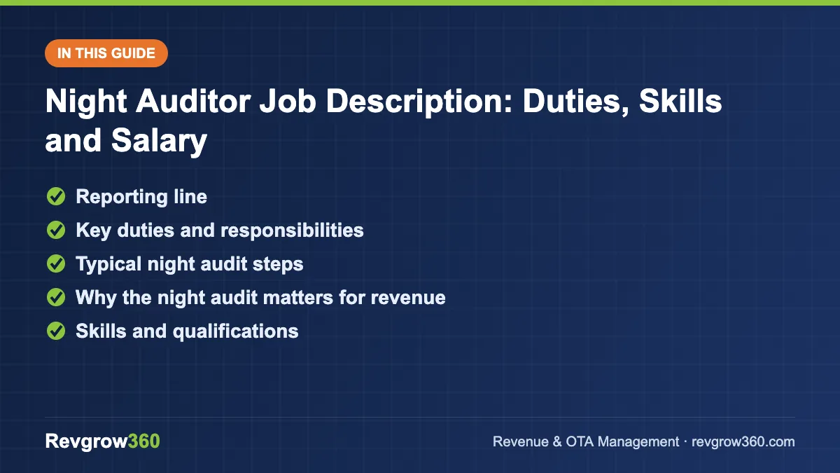 night auditor job description guide night auditor guide – topics covered