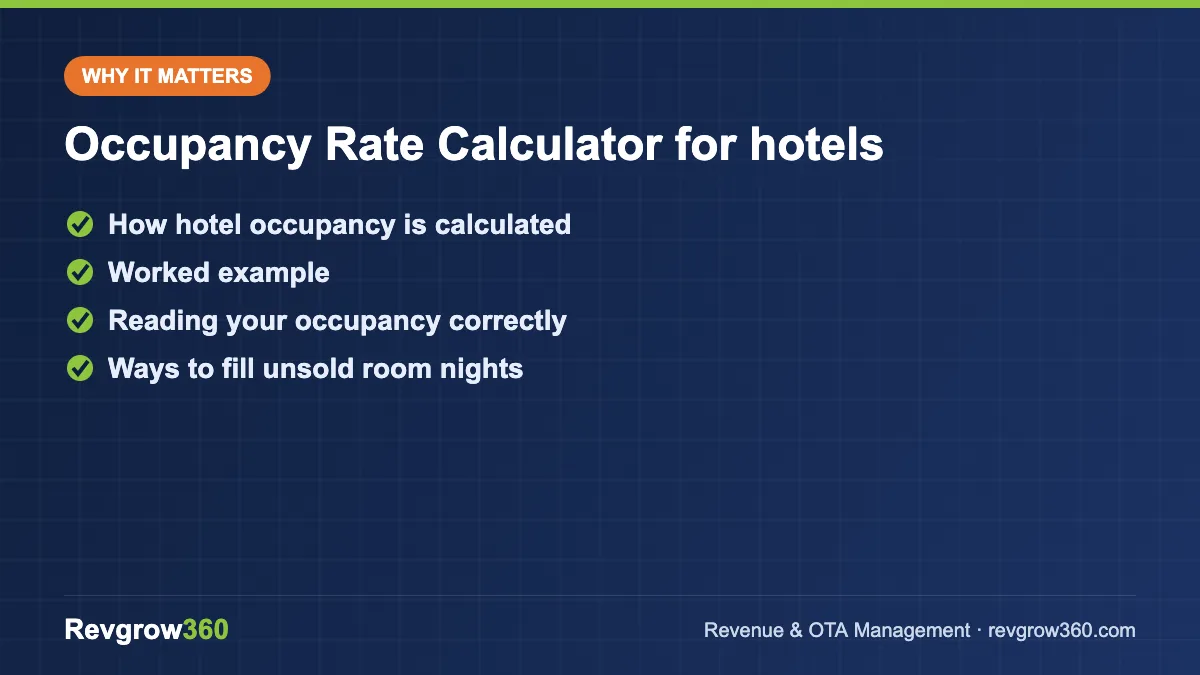 occupancy rate calculator for hotels – key points