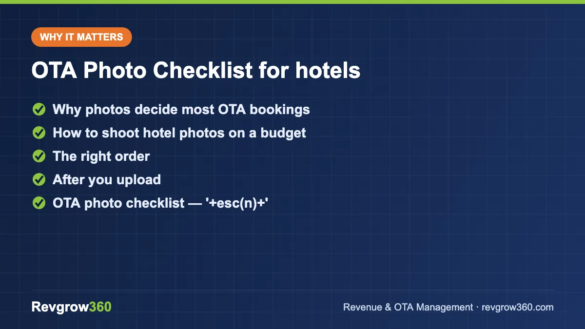 ota photo checklist for hotels – key points