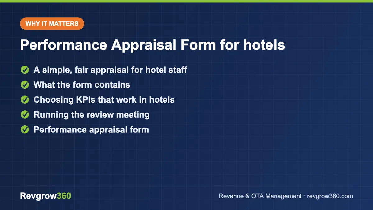 performance appraisal form generator tool formula performance appraisal form for hotels – key points