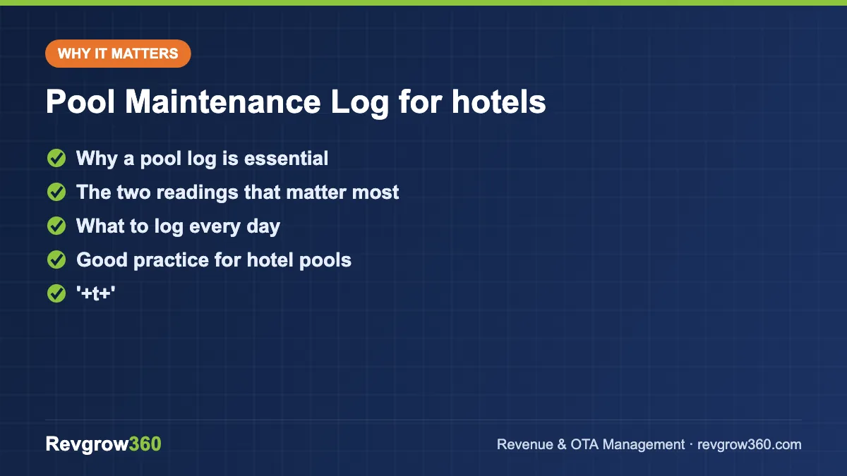 pool maintenance log for hotels – key points