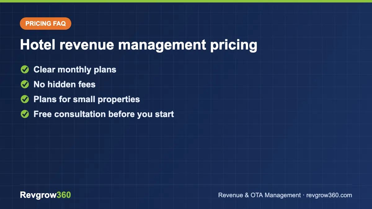 Hotel Revenue Management Pricing FAQs – Revgrow360
