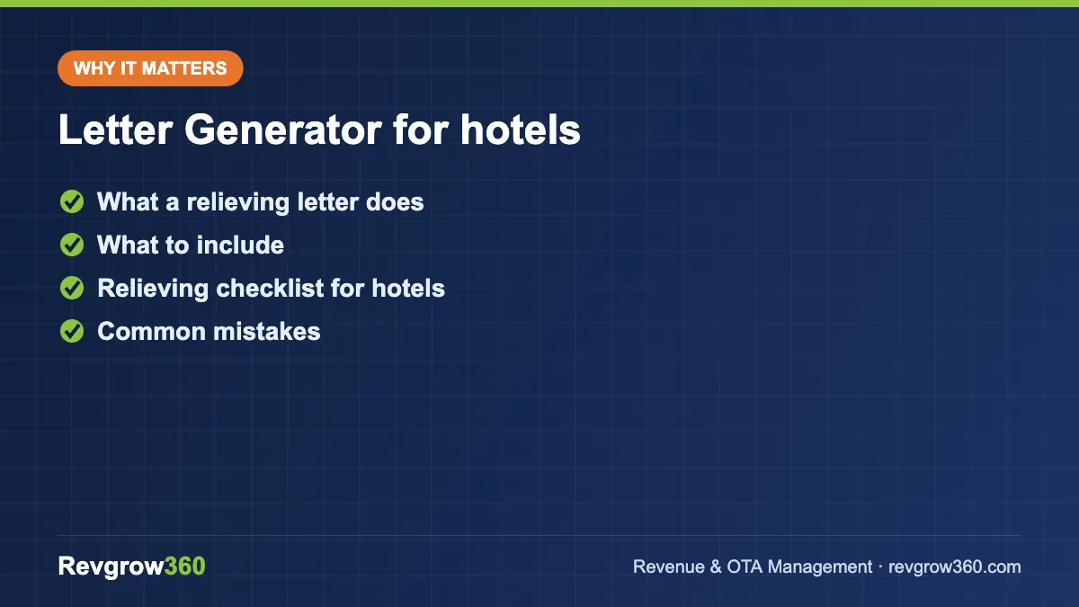 relieving letter generator tool formula letter generator for hotels – key points