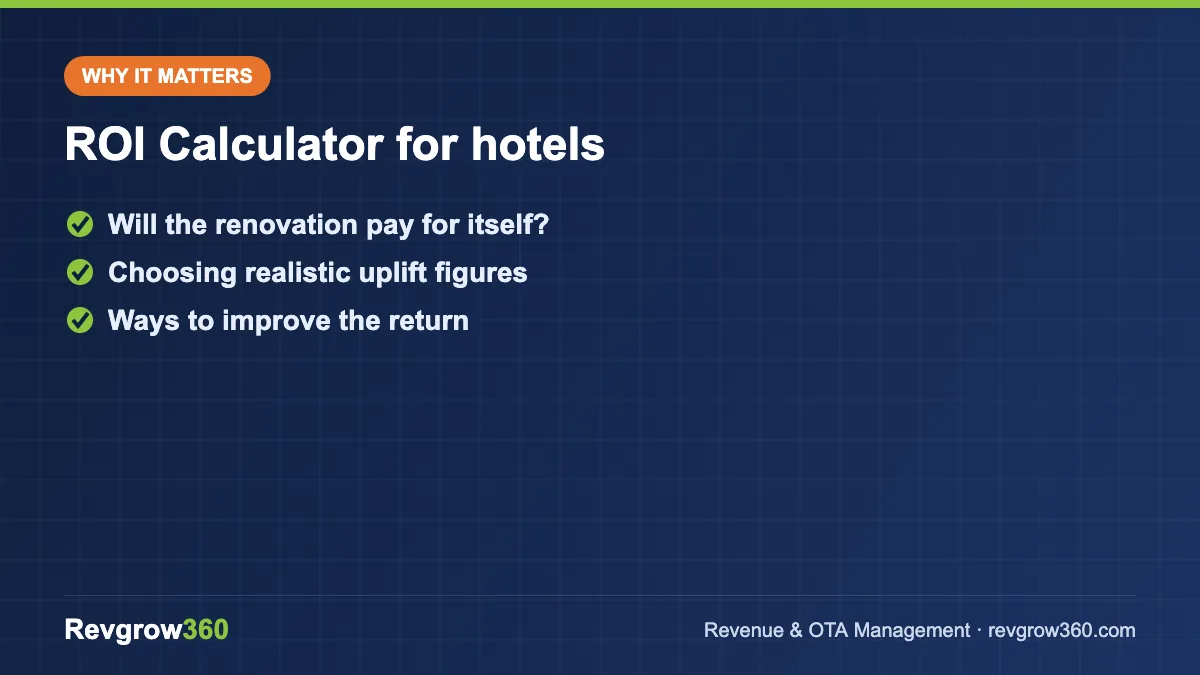 renovation roi calculator tool formula roi calculator for hotels – key points