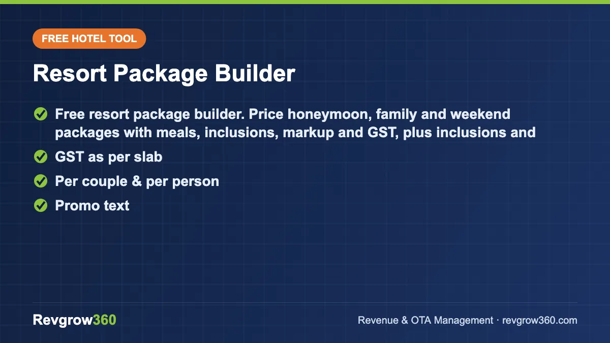 resort package builder – free online tool