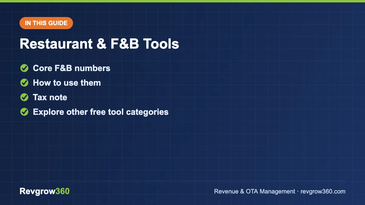 restaurant fnb tools v2 guide restaurant tools guide – topics covered