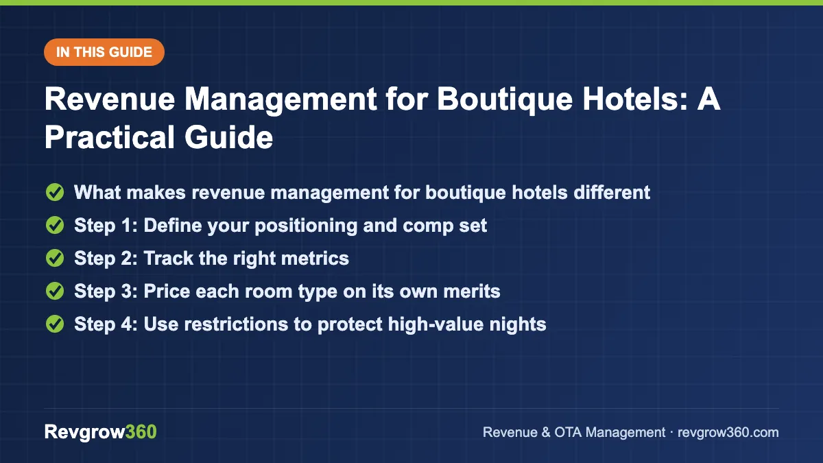 management for boutique hotels guide – topics covered