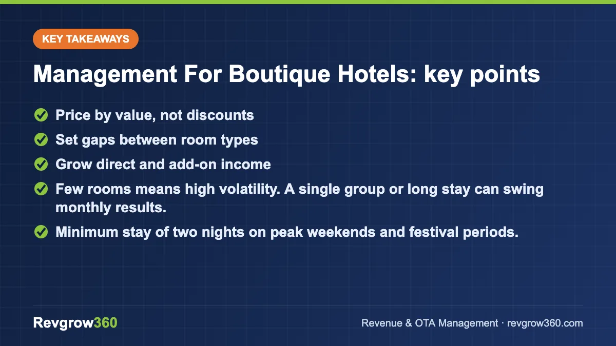 management for boutique hotels – key takeaways