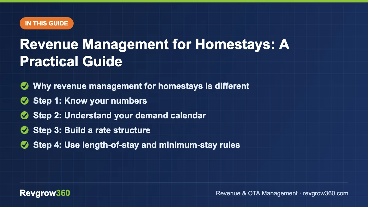 revenue management for homestays guide – topics covered