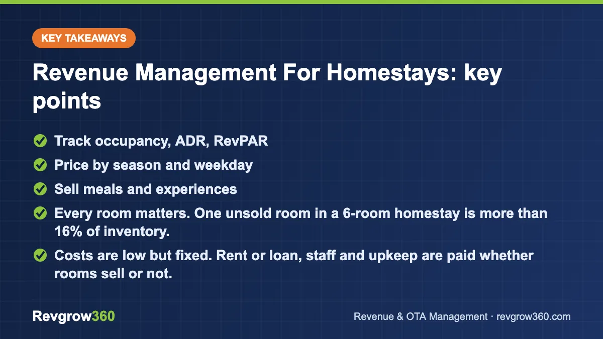 revenue management for homestays – key takeaways