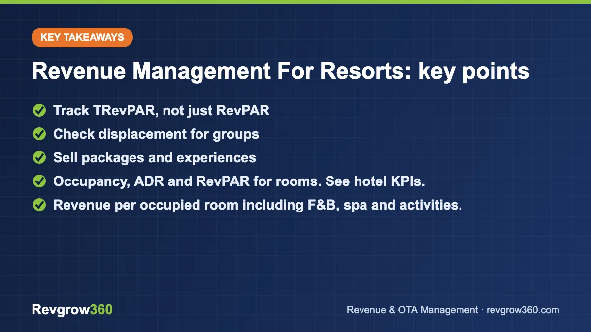 revenue management for resorts takeaways revenue management for resorts – key takeaways
