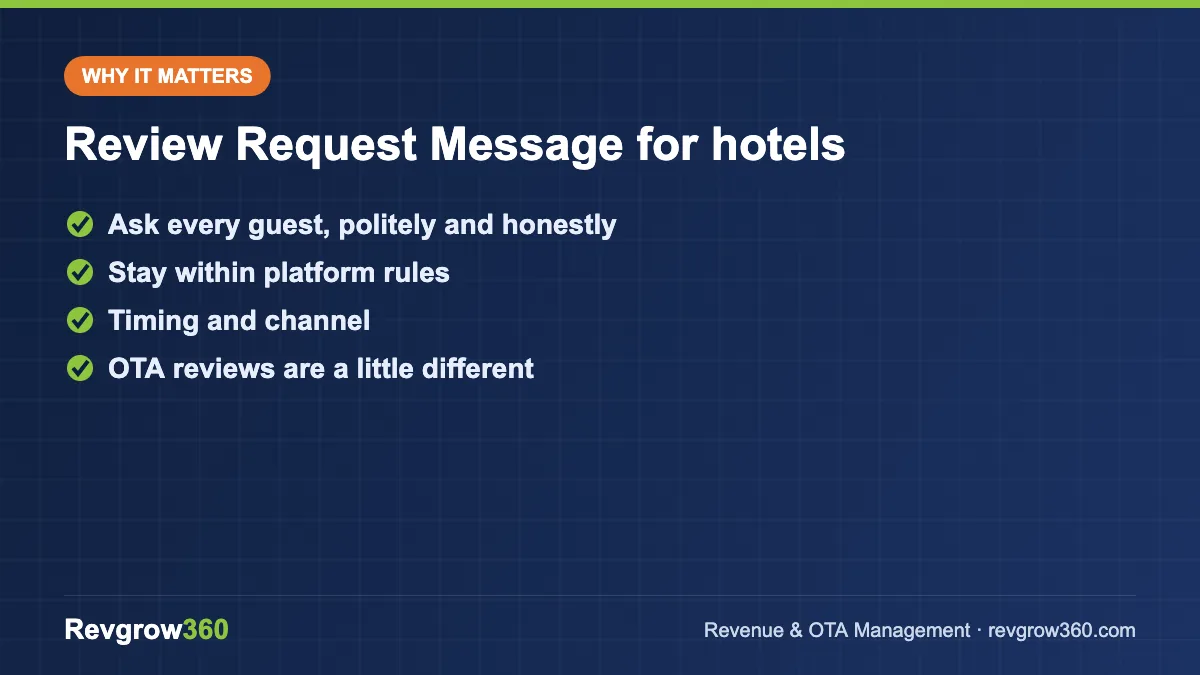 review request message for hotels – key points