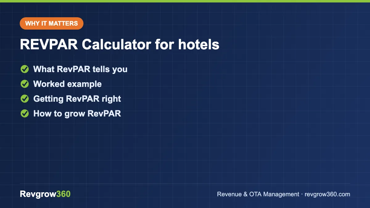 revpar calculator for hotels – key points