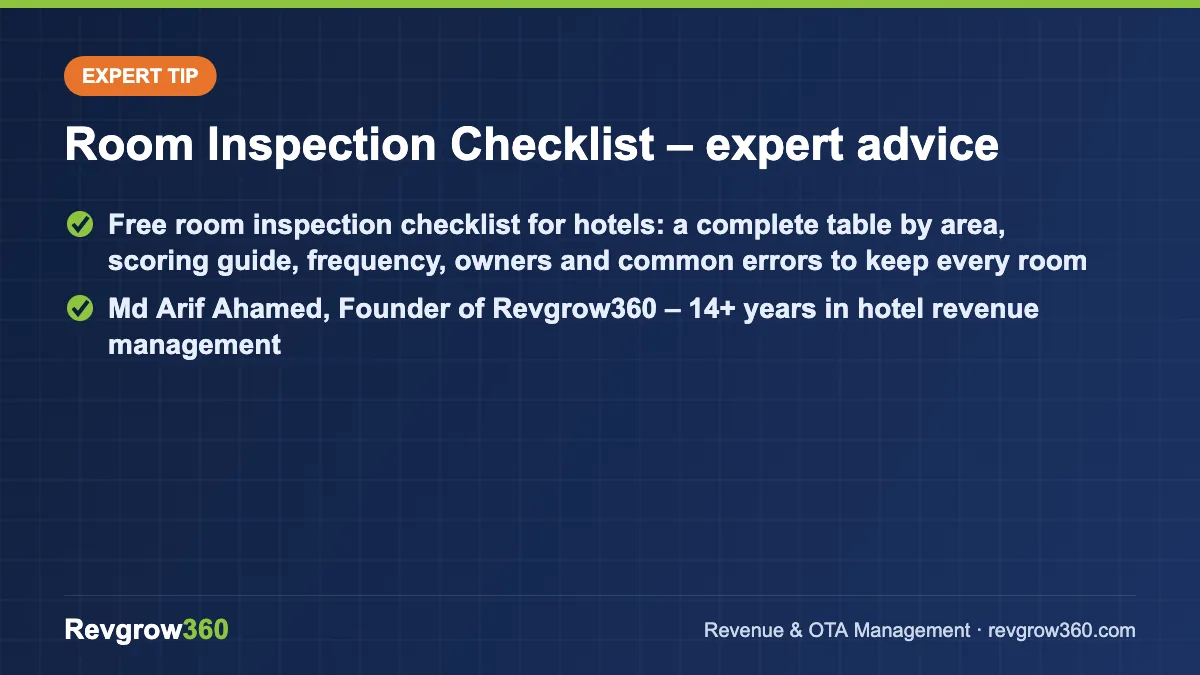 expert tip on room inspection checklist