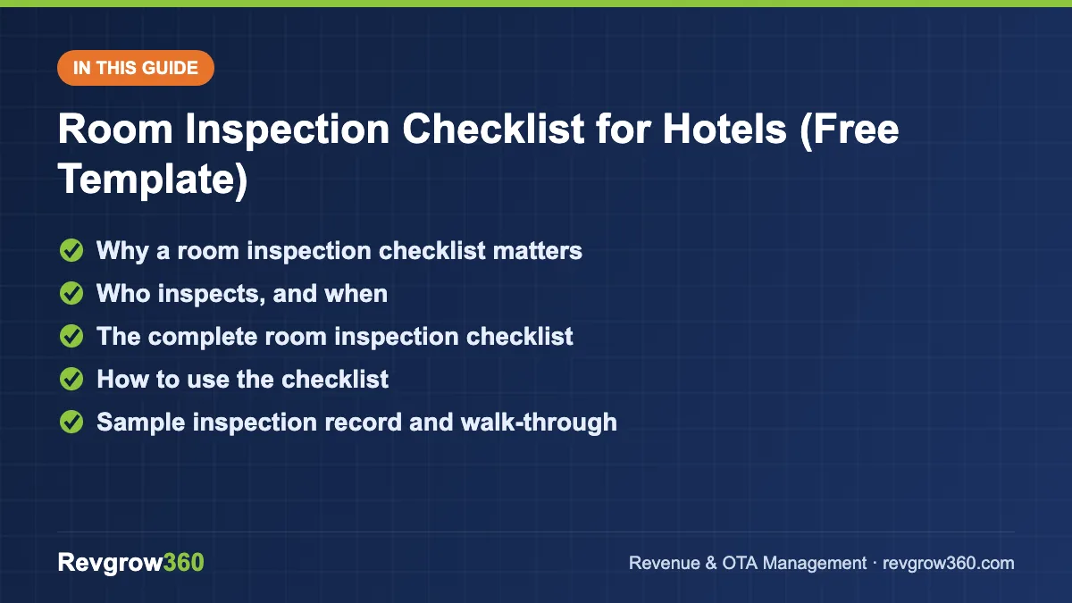 room inspection checklist guide – topics covered