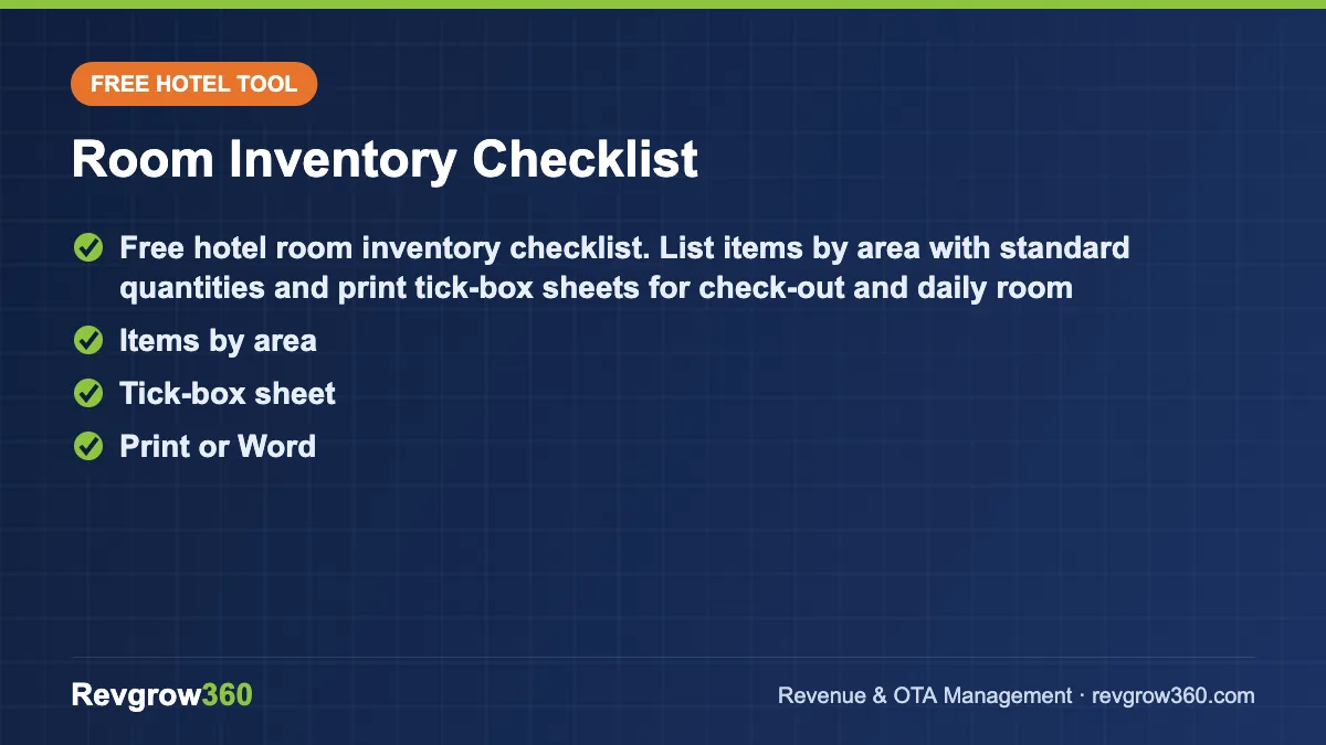 room inventory checklist – free online tool
