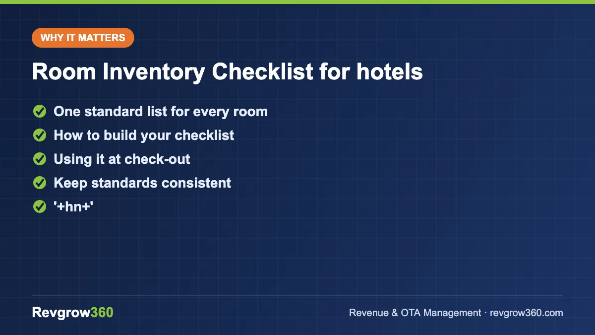 room inventory checklist for hotels – key points