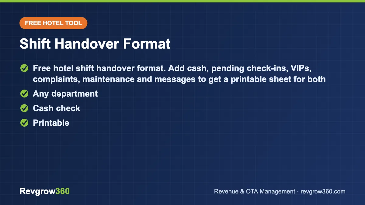 shift handover format – free online tool