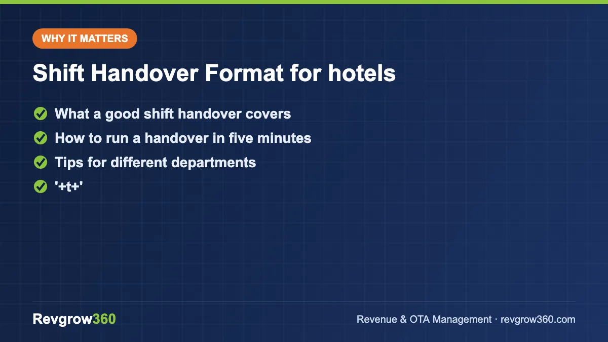 shift handover format for hotels – key points