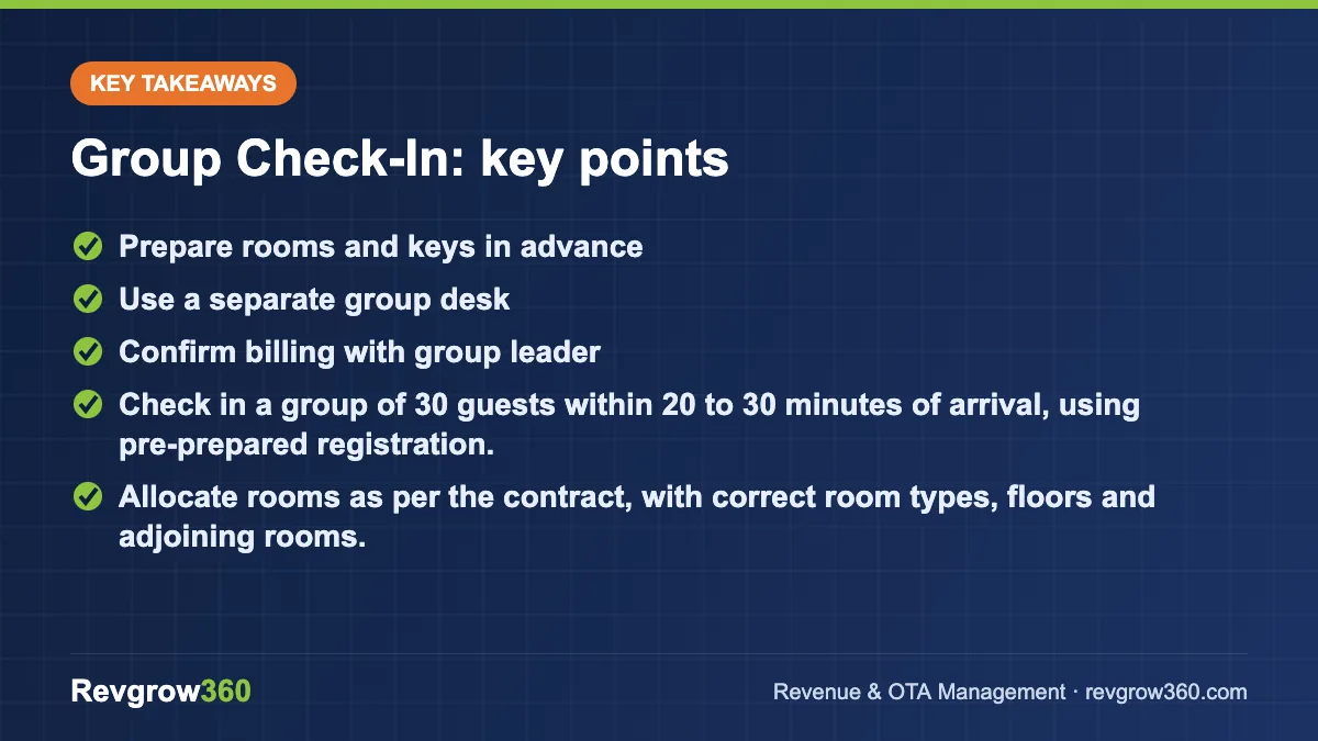 sop for group check in in hotels takeaways group check-in – key takeaways