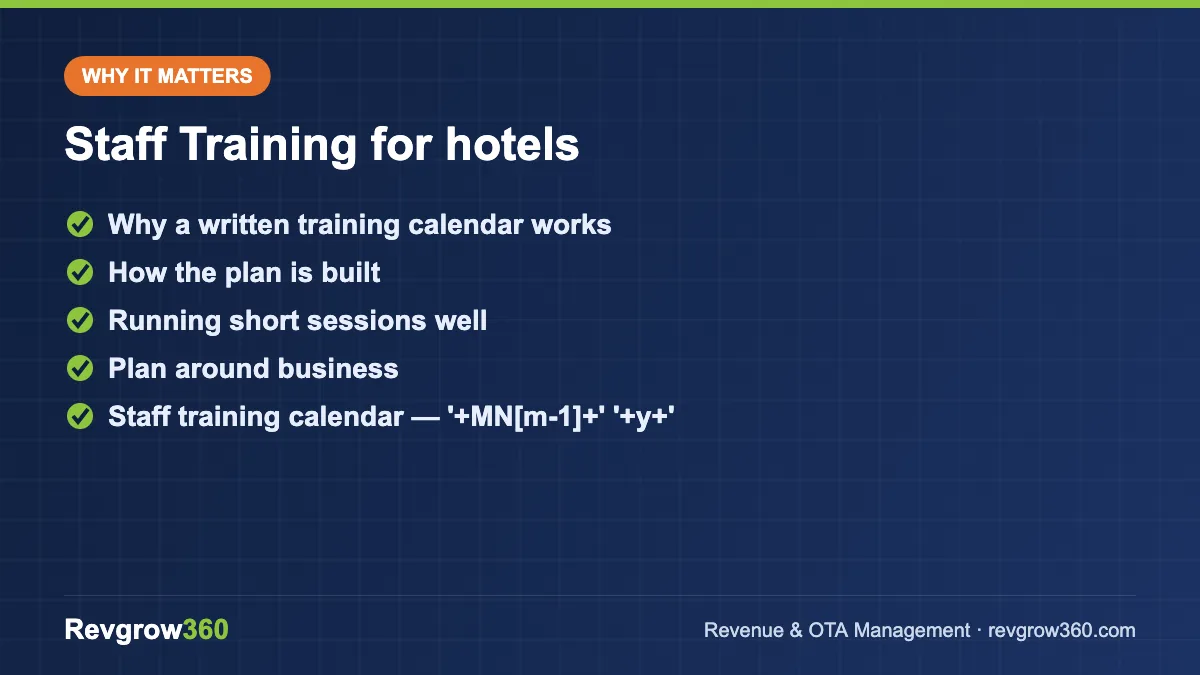 staff training plan generator tool formula staff training for hotels – key points