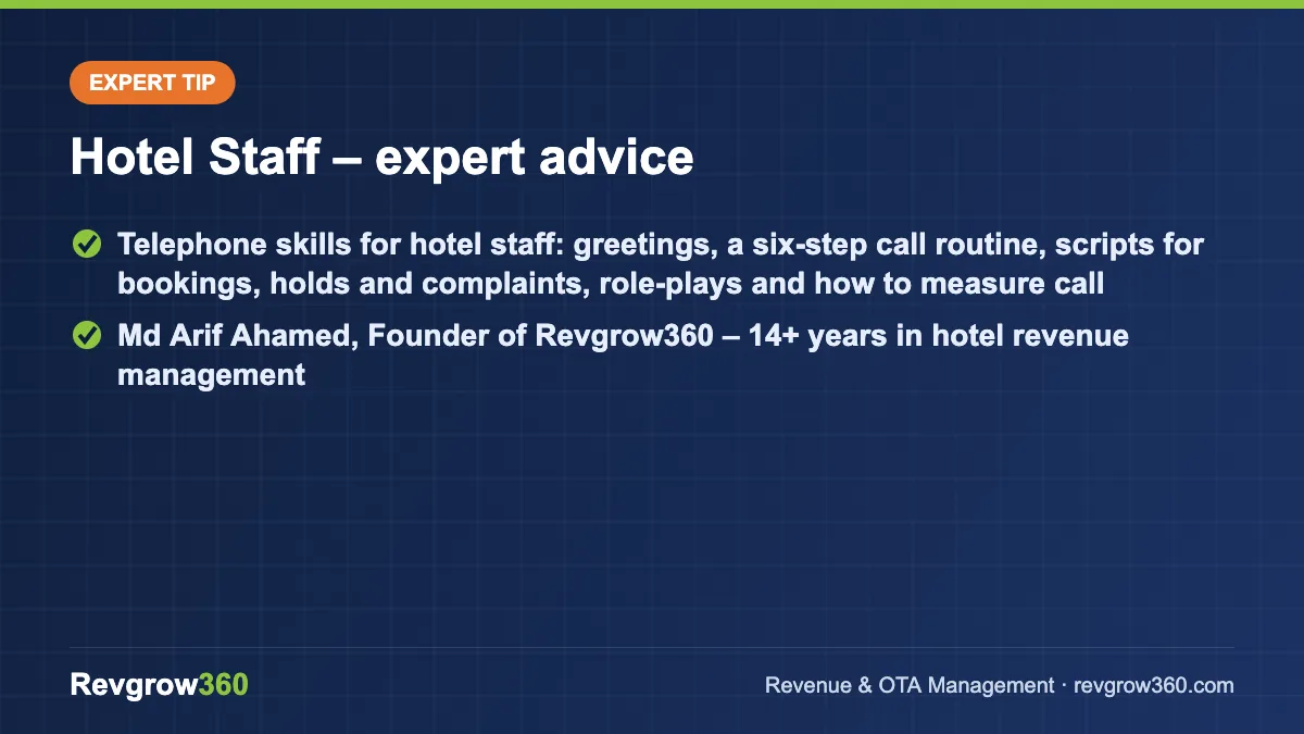 expert tip on hotel staff