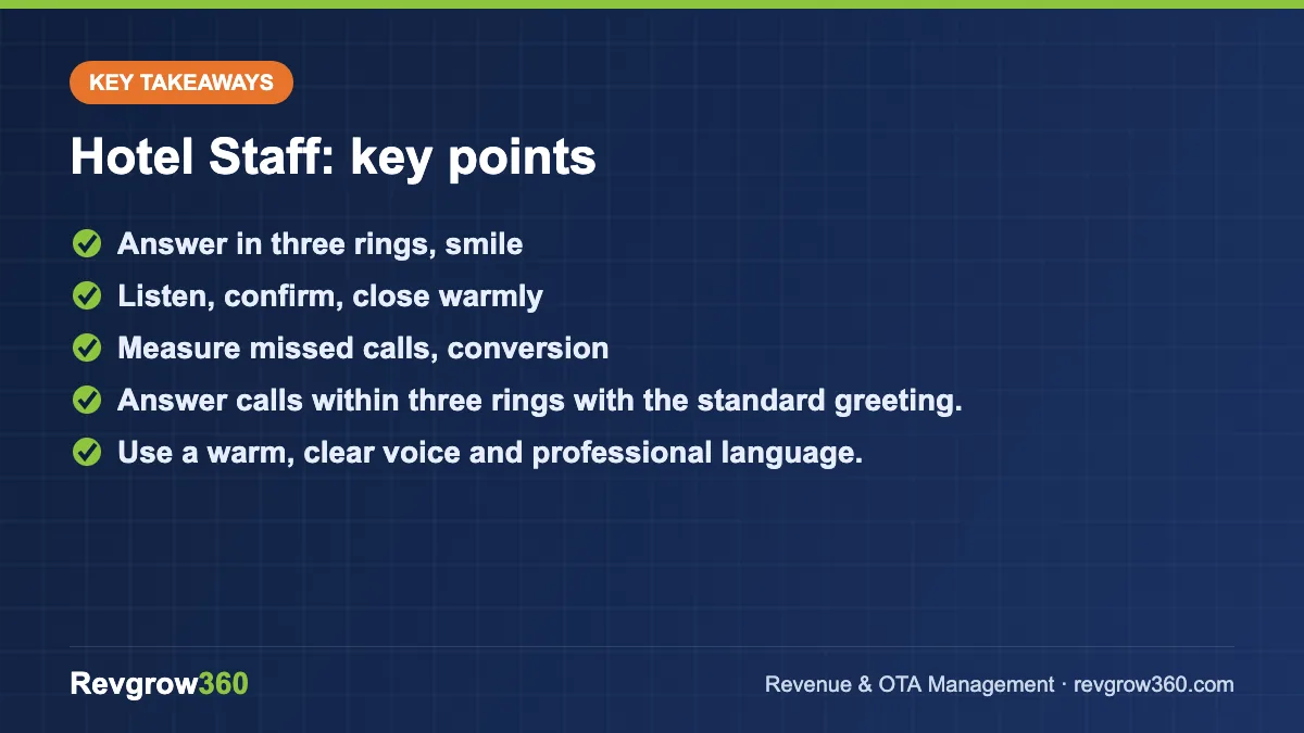 hotel staff – key takeaways