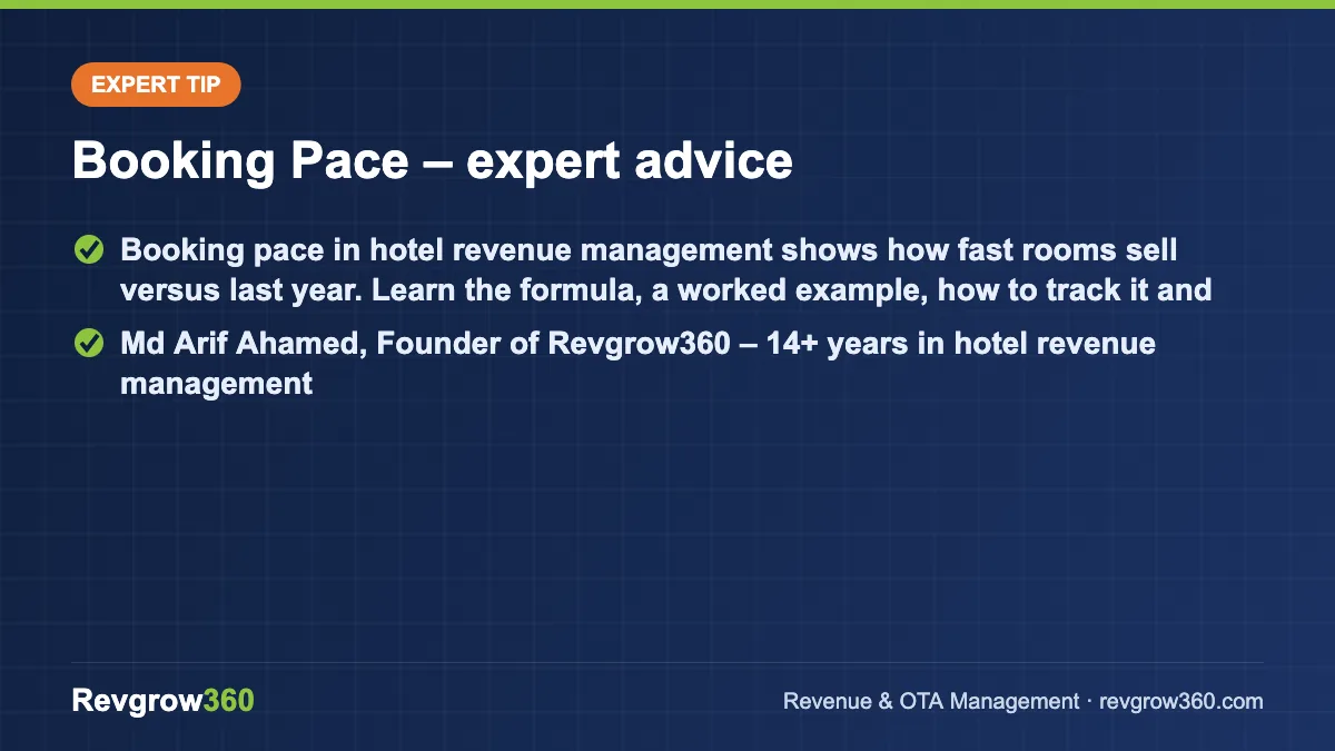 expert tip on booking pace