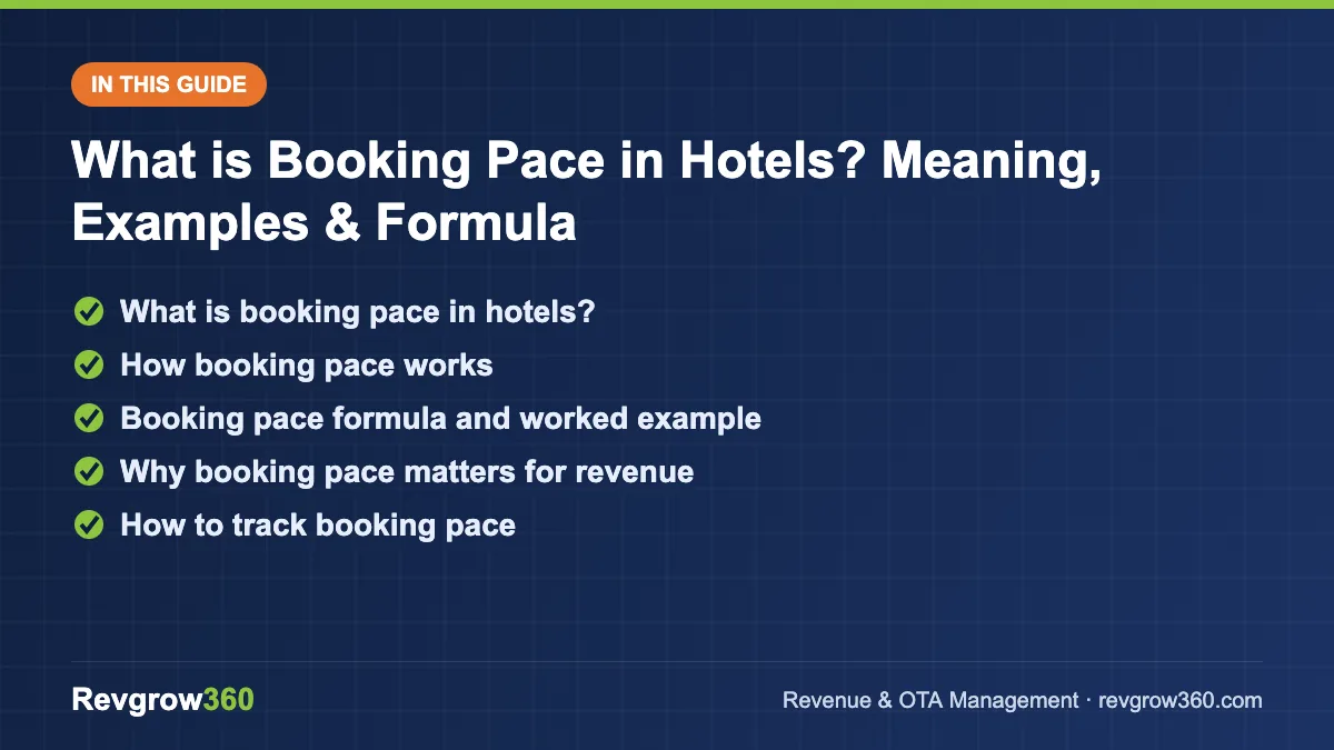 booking pace guide – topics covered