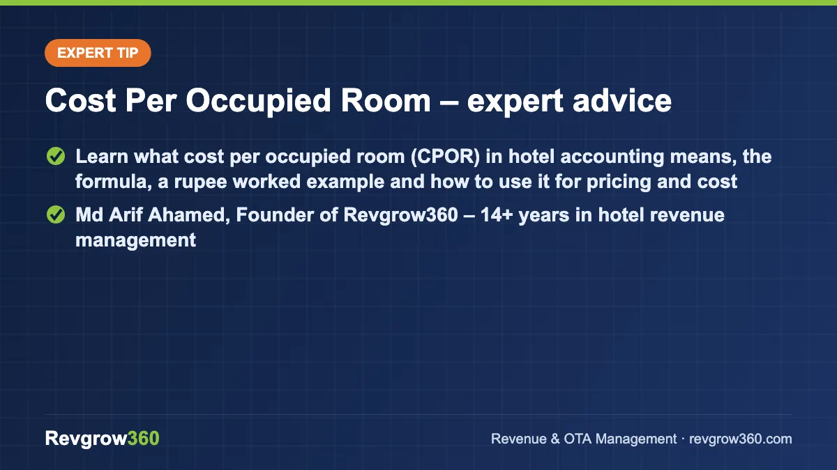 what is cost per occupied room expert tip expert tip on cost per occupied room