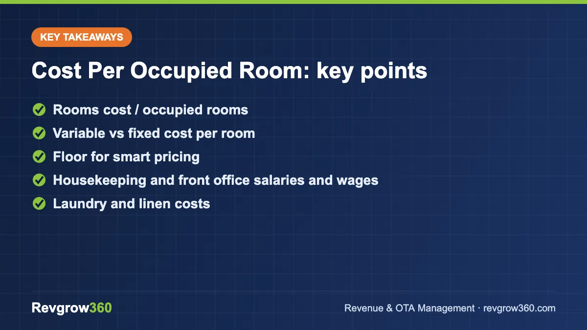 what is cost per occupied room takeaways cost per occupied room – key takeaways