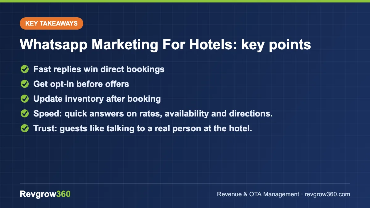 whatsapp marketing for hotels takeaways whatsapp marketing for hotels – key takeaways